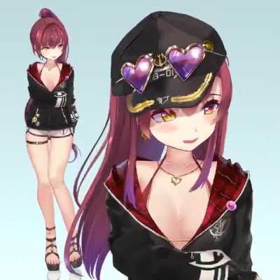 Marine's new outfit in motion from her Live2d Rigger @tou_ilie