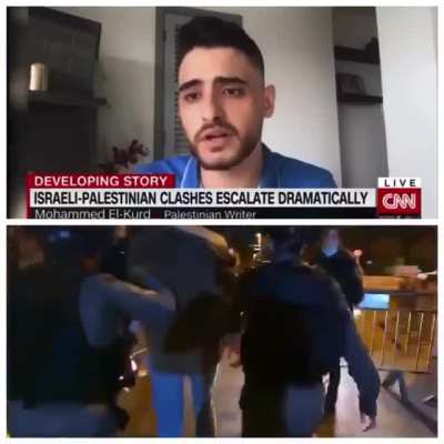 After speaking to CNN about Palestinians being forced from their homes, IDF forces him from his home