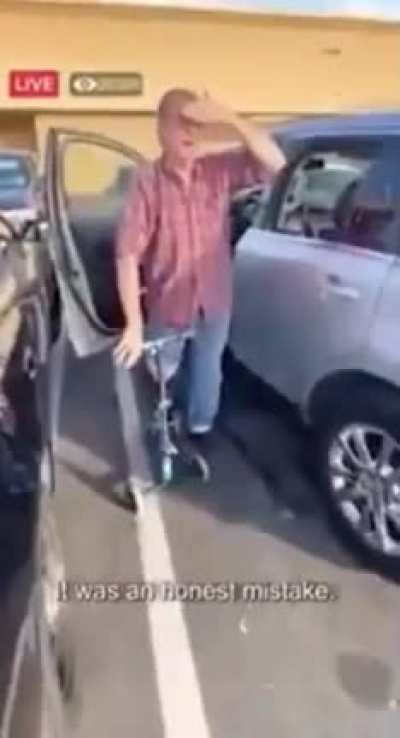 Women angry that a man &lsquo;stole&rsquo; their parking spot.