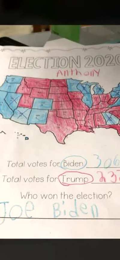 Parent calls teacher over an electoral map assignment. Poor Anthony......