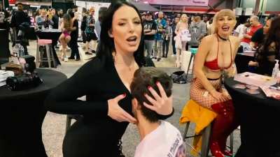 Angela With a Fan