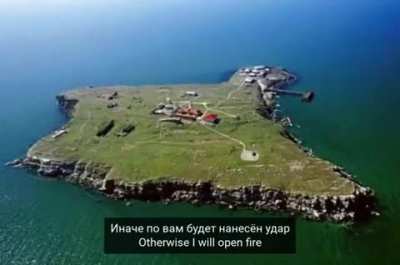 A Ukrainian soldier on Zmiiniy island (Snake island) to Russian warship: "Go f*ck yourself". All the 13 border guards died defending the island and will be awarded the title "Hero of Ukraine" posthumously. I wish I'd a fraction of the courage of these bra