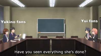 Yui VS Yukino fans in a very small nutshell using the rap scene (This is meme don't hurt me plz)