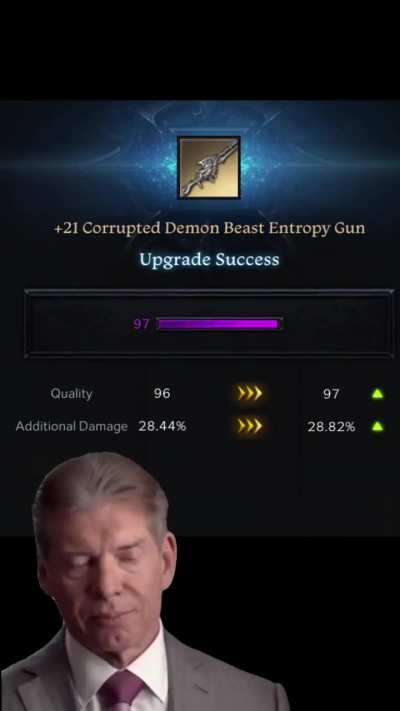 "You still going for 100 quality weapon?" 