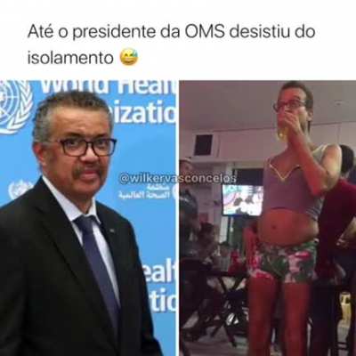 At&eacute; o presidente da OMS desistiu do isolamento
