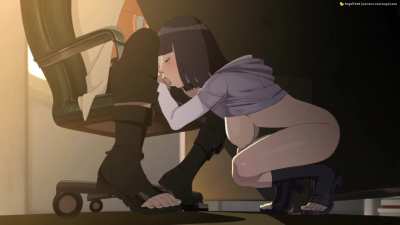 Hinata helping Naruto at work (angelyeah)
