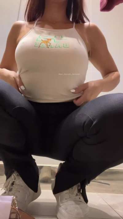 Exposing my tits in public