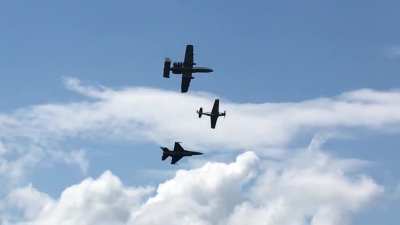 A10 with P51 &amp;amp; F16 heritage flight