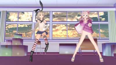 Shimakaze &amp;amp; Ro500 - Happy Trap [MMD R18]