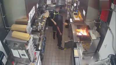 Do not throw water onto a Grease Fire. A little louder for the people in the back... DO NOT THROW WATER ONTO A GREASE FIRE.