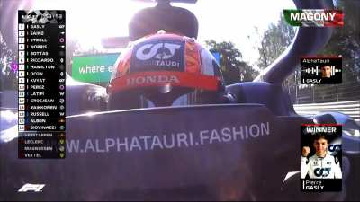 Pierre Gasly reaction to 1st place victory at the 2020 Italian GP : "OH MY GOD - YESSSSS OH MY GOD, WE DID IT AGAIN!"