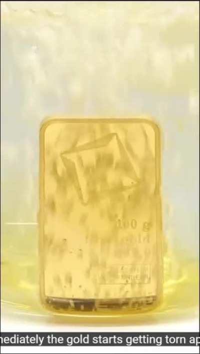 Dissolving a pure gold bar in acid