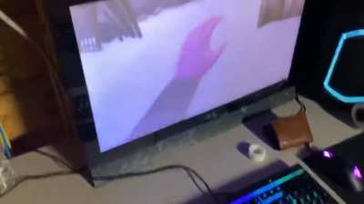 father wanted nuts while playing VR