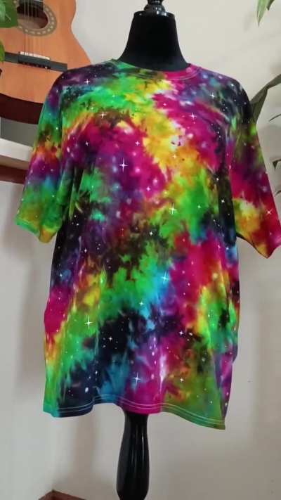 Rainbow galaxy dyed tee I made