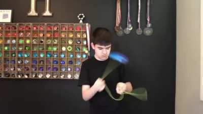 Yoyo champion Hunter Feuerstein demonstrates his 