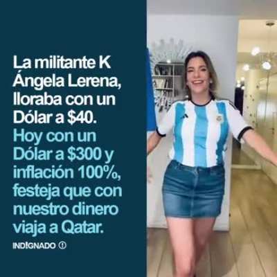 Angela Lerena con dolar a $40 con Macri: Videito llorando a moco tendido. / Angela Lerena con dolar a $300 e inflaci&oacute;n 100%: