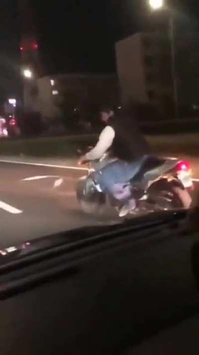 guy gets karma from blocking traffic