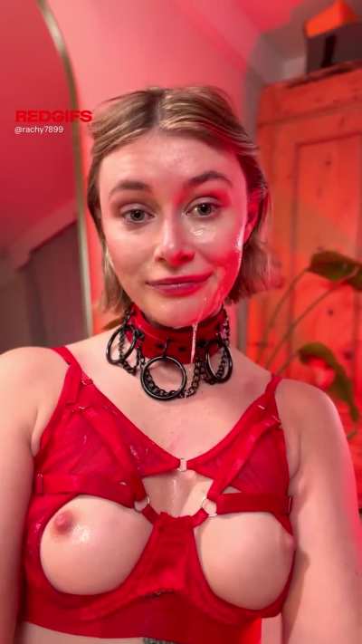 I love having a glossy face full of cum