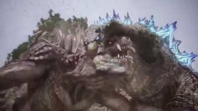 Godzilla vs Gila Monster from “Ape vs Monster” (Godzilla vs Kong ripoff) - by Liza Kurenkov