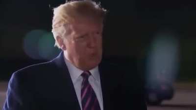 President Trump hears from a reporter that Justice Ginsburg has died
