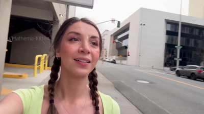 Catching live reactions during my cumwalk
