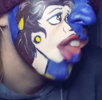 Looks like it took a lot of effort to paint... but I still cringe