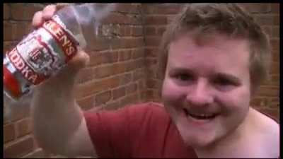 He drank the ENTIRE bottle...og video down, I only have the end