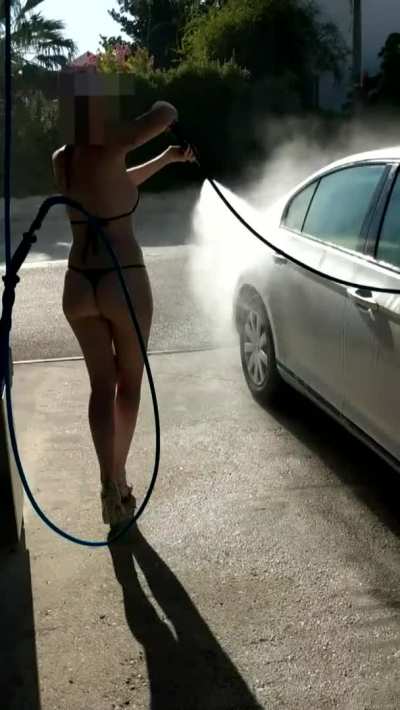 Carwash, heels, &amp;amp; bikini
