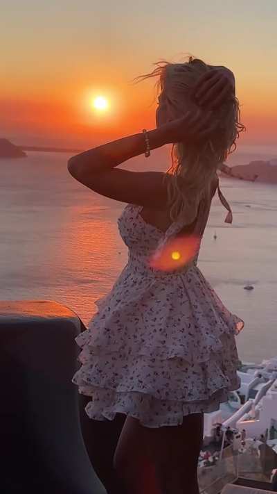 Blowing at sunset