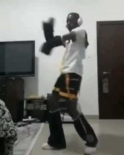 Chad showing off those dance moves with a unique outfit!