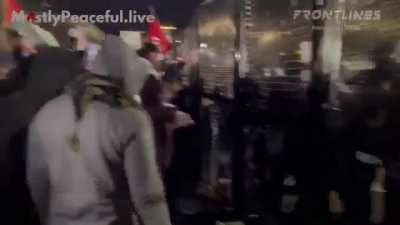 Violent Palestinian Protestors Damaging White House Fence