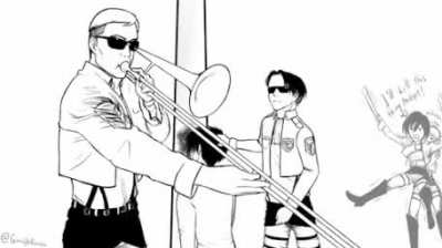 Levi banging Eren&rsquo;s head against a wall is a form of self-care (artist: girafferaven)
