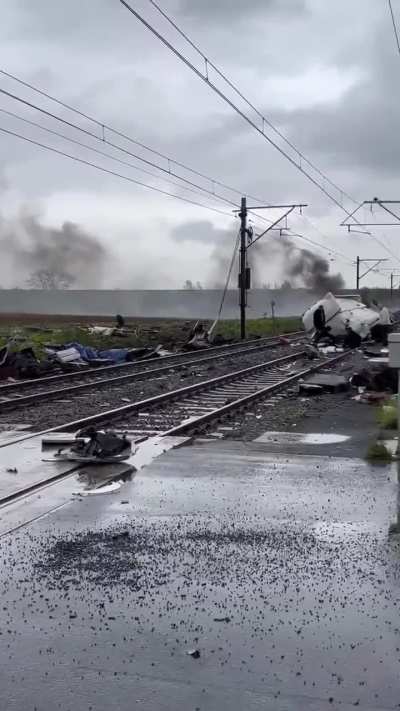 Train vs Truck aftermath 