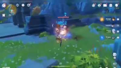 More Yelan Gameplay Showcase via @Genshin_Arab