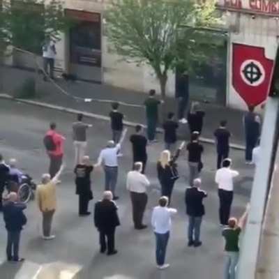 Daylight fascist meeting in Rome