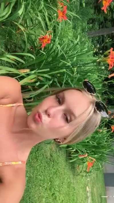 BrazzyBlondeBhabie Orange Bikini 1