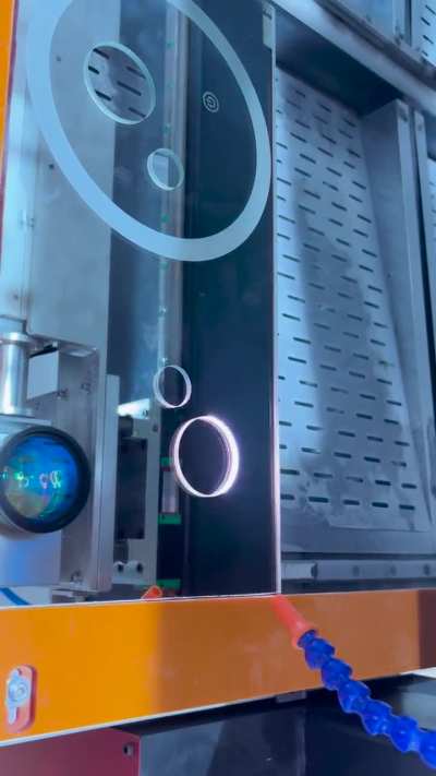 Laser processing mirror with drilling hole ,sandblasting , remove paint functions .