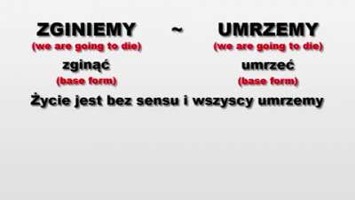How to say "life is meaningless and we're all gonna die" in polish
