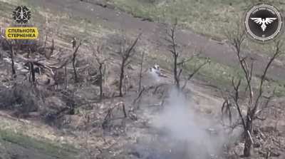 UA 47th Mechanized Brigade's "Strike Drones Company" drone team lands a direct hit on a group of russian soldiers