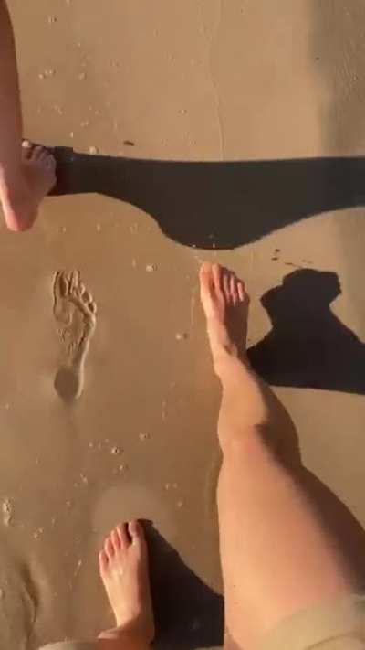 On the beach with a friend