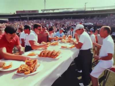 An ai attempts to recreate a Nathan&rsquo;s competition from the 70&rsquo;s