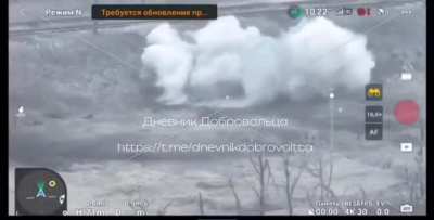 Precise artillery hit on Ukrainian Soldiers