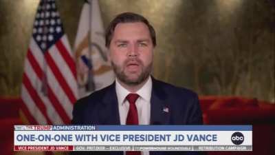 ABC cuts to a commercial break while VP Vance attempts to continue avoiding answering whether Tom Homan took the $50,000 bribe and also goes into a non-sequitur tangent about the Dems and the govt. shutdown VANCE: No, George, I sai&mdash; STEPHANOPOULOS: We'll 