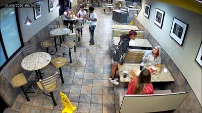 Moment rapper Ice Spice being slapped by a fan inside a McDonald’s in Los Angeles