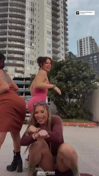 Dancing in parking lot