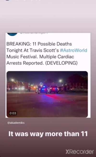 Footage from a guy who was on a Astroworld concert and filmed what happened. (Disturbing content)