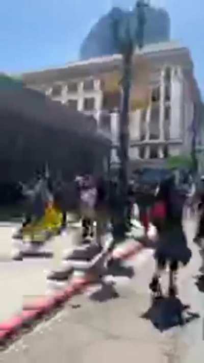 San Diego downtown protest ended with cops beating a protester then flooding the street with tear gas. Don&rsquo;t let anyone convince you that protesters started the violence. Police rushed us with batons shorty after they showed up