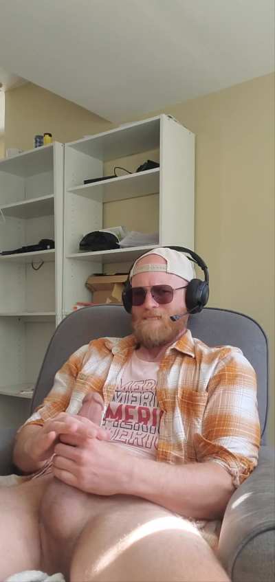 Good thing I'm muted, otherwise the people on the call would hear how heavy my cock is