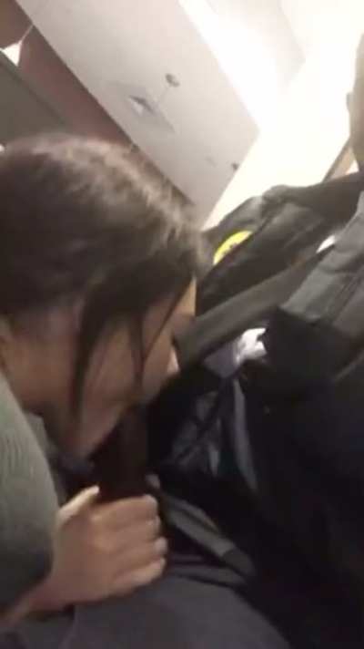 Lost her apartment keys so she sucks security guard for new ones