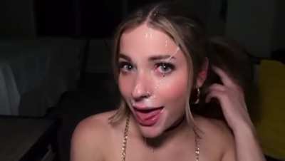 would you find it weird if I lick up your cum off my face